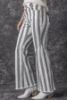 Raw Hem Star Applique Striped Jeans Cheap