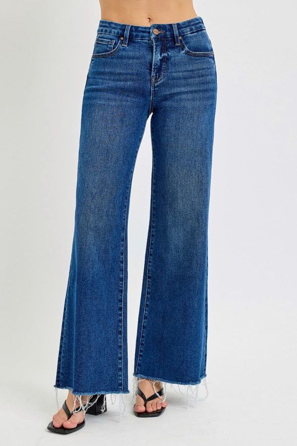 RISEN Tummy Control High Rise Wide Leg Jeans Online Hot Sale