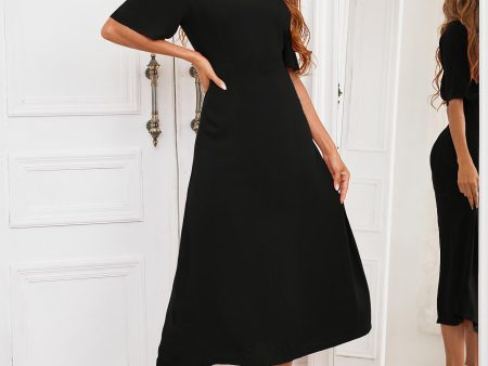 Round Neck Cutout Half Sleeve Dress Online Sale