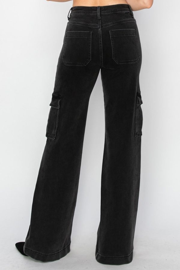 Risen Full Size High Rise Wide Leg Cargo Jeans Online