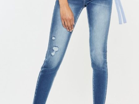 Kancan Distressed Raw Hem High Waist Jeans For Discount