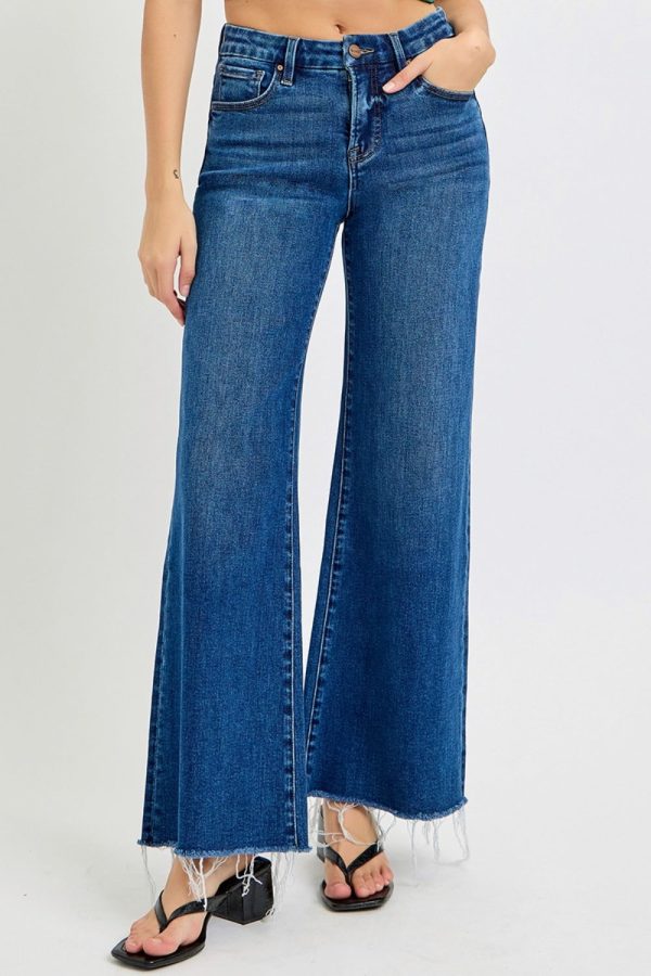 RISEN Tummy Control High Rise Wide Leg Jeans Online Hot Sale