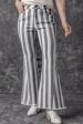 Raw Hem Star Applique Striped Jeans Cheap