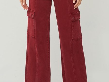 RISEN Full Size High Rise Wide Leg Cargo Jeans Supply