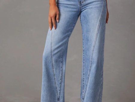 High Waist Straight Jeans with Pockets For Cheap