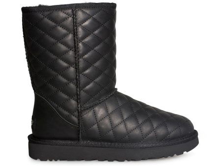 UGG Classic Short Diamond Quilt Black Boots - Women s For Discount