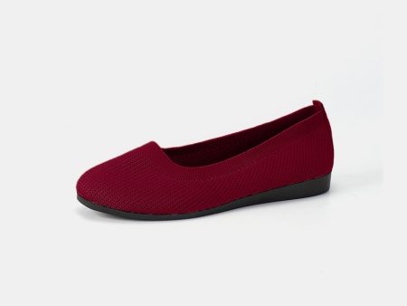 Round Toe Knit Ballet Flats Cheap