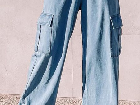 Drawstring Wide Leg Jeans with Pockets Supply