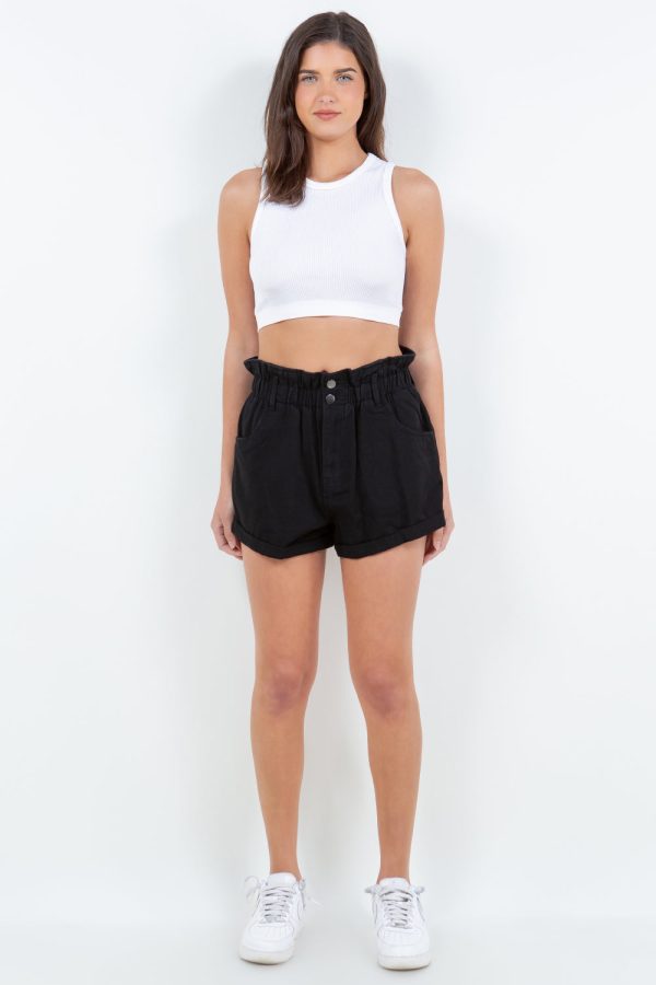 American Bazi High Waist Paper Bag Shorts Online Hot Sale