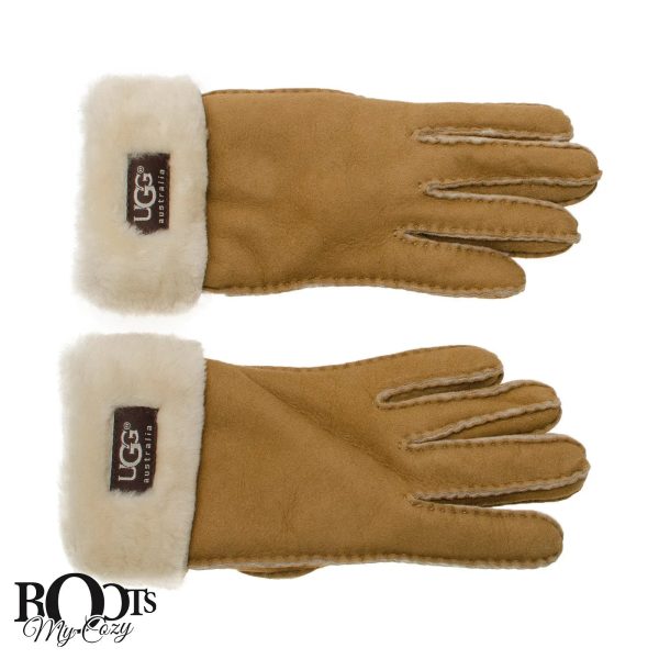 UGG Sheepskin Classic Turn Cuff Chestnut Gloves - Women s Fashion