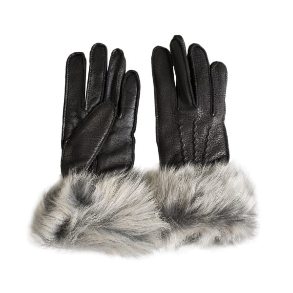 UGG 3 Point Toscana Leather Black Gloves - Women s For Cheap