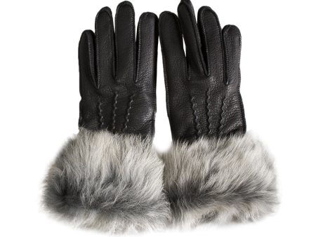 UGG 3 Point Toscana Leather Black Gloves - Women s For Cheap