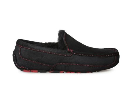 UGG Ascot Bomber Red Black Slippers - Men s Discount