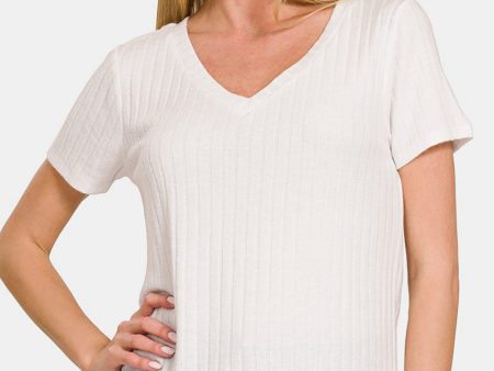 Zenana Ribbed Short Sleeve T-Shirt Online