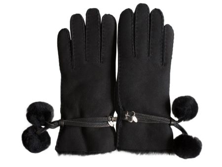 UGG Brita Sheepskin Black Gloves - Women s Supply