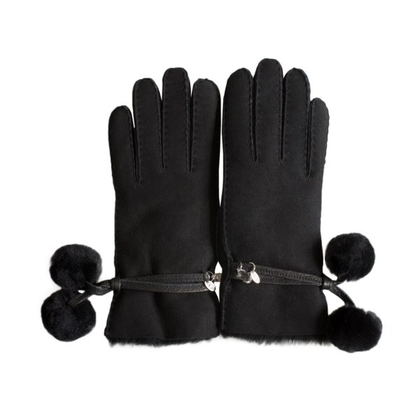 UGG Brita Sheepskin Black Gloves - Women s Supply