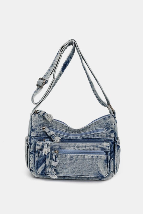 Adjustable Strap Denim Crossbody Bag Discount