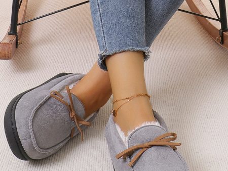 Bow Round Toe Flat Slip-Ons on Sale