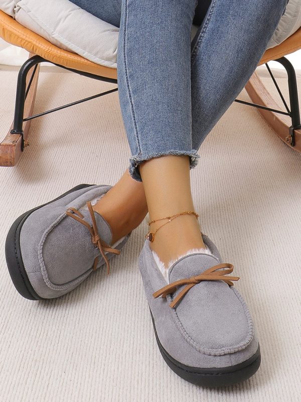 Bow Round Toe Flat Slip-Ons on Sale