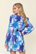 Double Take Full Size Floral Long Sleeve Romper with Pockets Discount