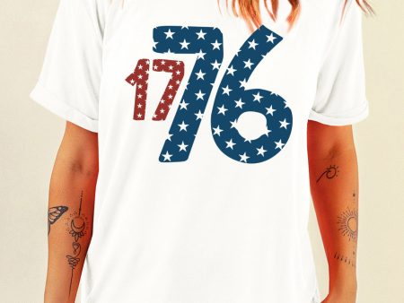 1776 Round Neck Short Sleeve T-Shirt Discount