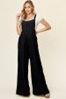 Double Take Full Size Texture Wide Strap Wide Leg Overall Online