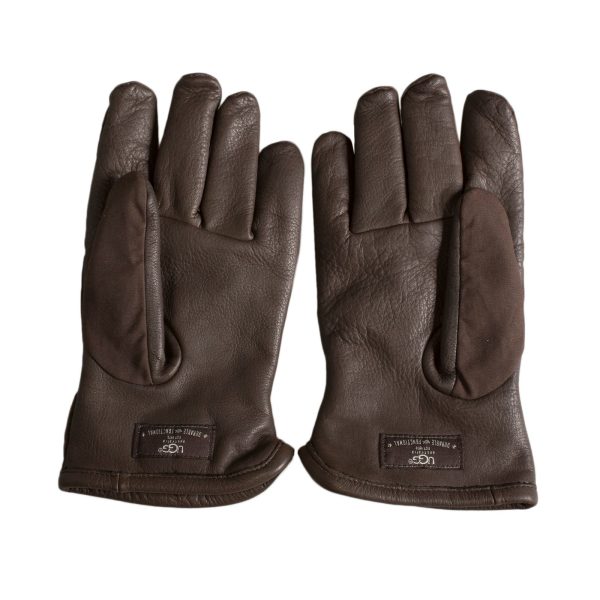 UGG Nylon   Leather Sheepskin Chocolate Gloves - Men s For Discount