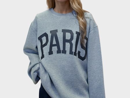 Basic Bae PARIS Round Neck Long Sleeve Air Scuba Sweatshirt For Discount