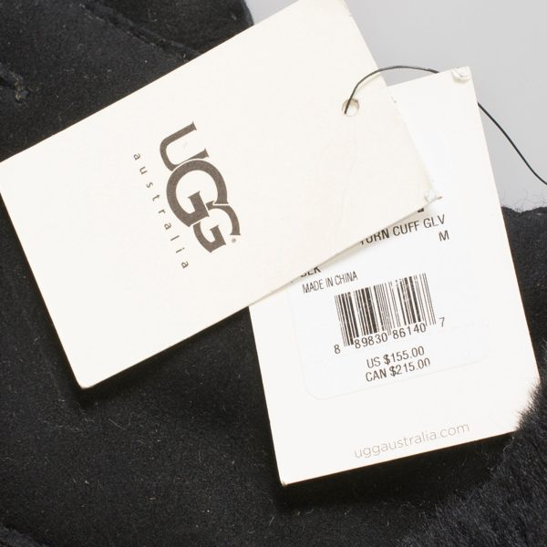 UGG Turn Cuff Black Gloves - Women s Fashion