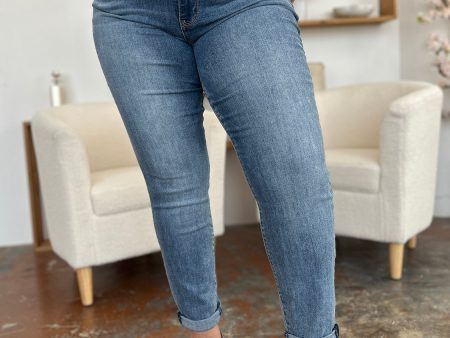 Judy Blue Full Size Cuffed Hem Slim Jeans Fashion