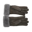 UGG Shearling Sheepskin GRAY Suede Gloves - Women s Online Hot Sale