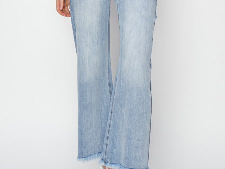 RISEN High Rise Crop Wide Fray Hem Jeans Sale