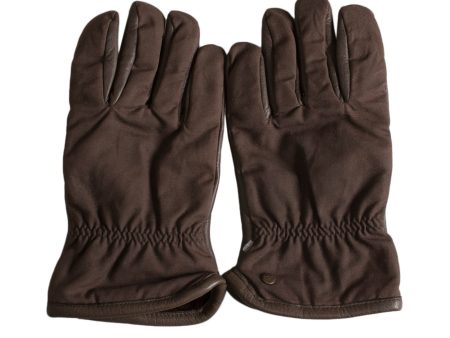 UGG Nylon   Leather Sheepskin Chocolate Gloves - Men s For Discount