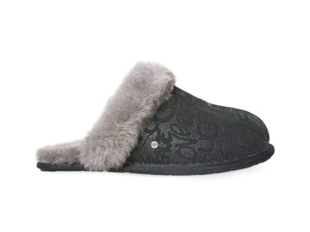 UGG Scuffette II Sparkle Graffiti Black Slippers - Women s Hot on Sale