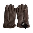 UGG Nylon   Leather Sheepskin Chocolate Gloves - Men s For Discount