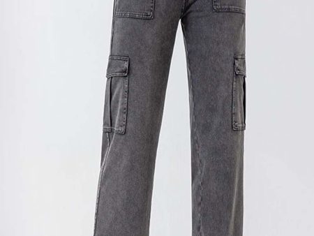 Buttoned Pocketed Long Jeans Fashion