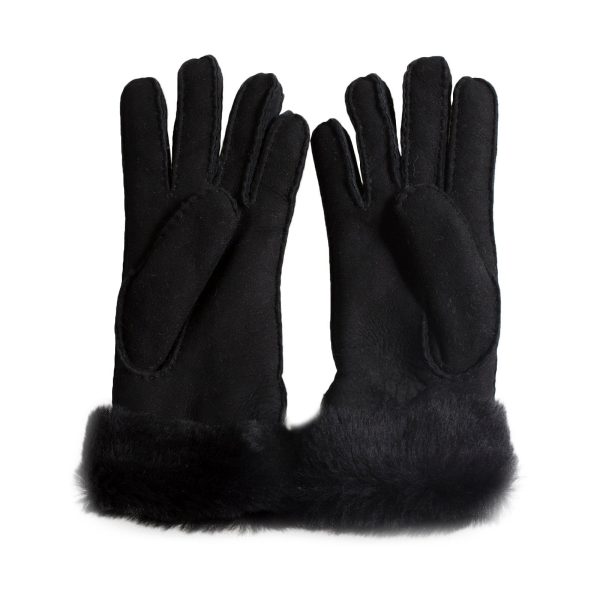 UGG Turn Cuff Black Gloves - Women s Fashion