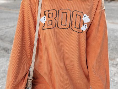 BOO Round Neck Long Sleeve Sweatshirt Supply