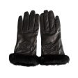 UGG Classic Leather Logo Black Gloves - Women s Cheap