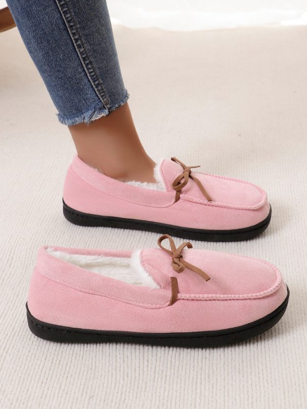 Bow Round Toe Flat Slip-Ons on Sale