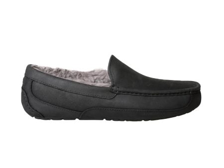 UGG Ascot Matte Leather Black Shoes - Men s Online Hot Sale