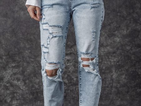 Distressed High Waist Jeans Online