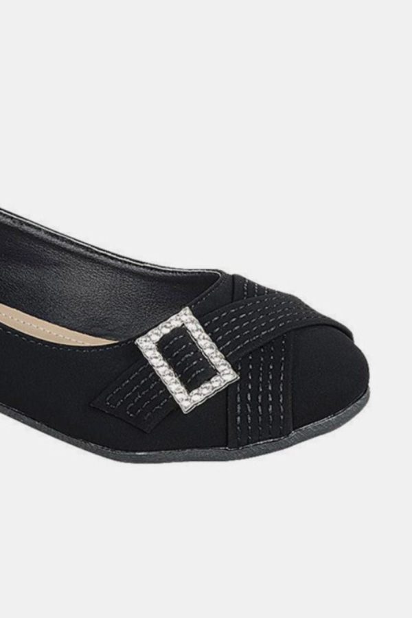 Forever Link Slip On Rhinestone Buckle Ballet Flats Online