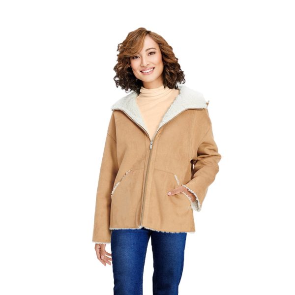 UGG Jody Faux Shearling Zip Up Chestnut Hoodie Jacket - Women s Discount