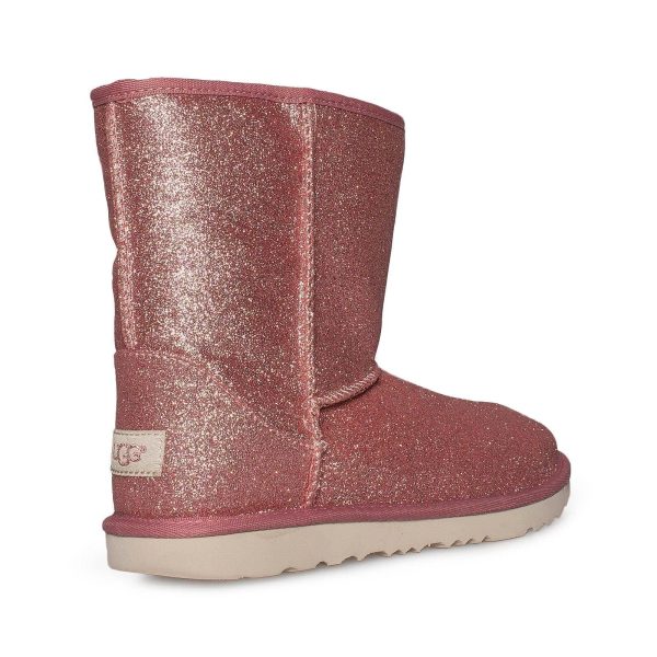 UGG Classic Short II Glitter Pink Boots - Youth Discount