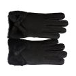 UGG Sheepskin Bow Black Gloves - Women s For Cheap