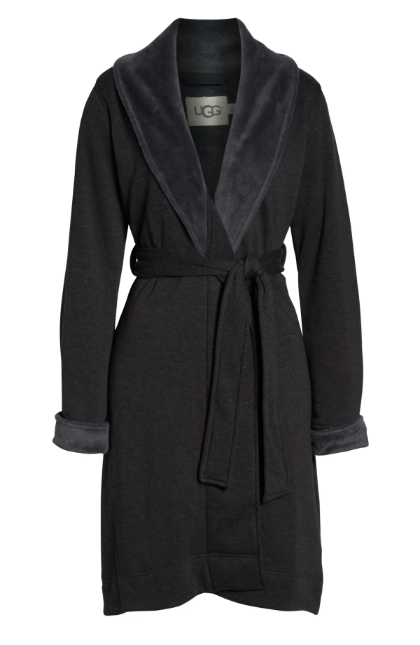 UGG Duffield II Black Bear Heather Robe - Women s on Sale