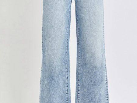 RISEN Full Size Tummy Control High Rise Crop Wide Leg Jeans Cheap