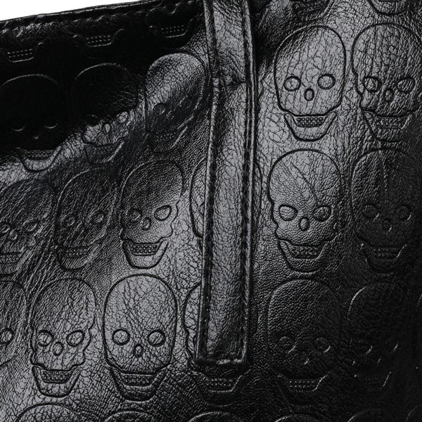 Skeleton Pattern PU Leather Tote Bag on Sale