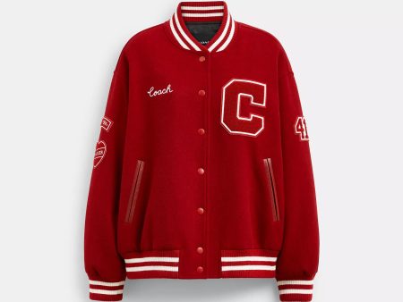 Coach Outlet Wool Varsity Jacket With Patches Discount